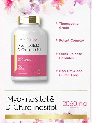 Carlyle Myo-Inositol & D-Chiro Inositol Komplex für Frauen | 2060 mg | 150 Kapseln | Non-GMO, Glutenfrei