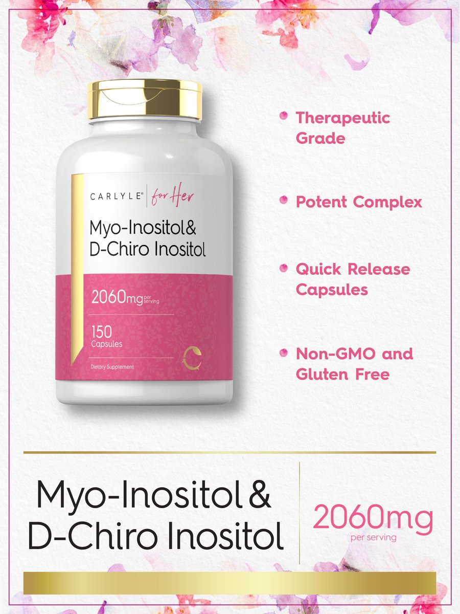 Carlyle Myo-Inositol & D-Chiro Inositol Komplex für Frauen | 2060 mg | 150 Kapseln | Non-GMO, Glutenfrei
