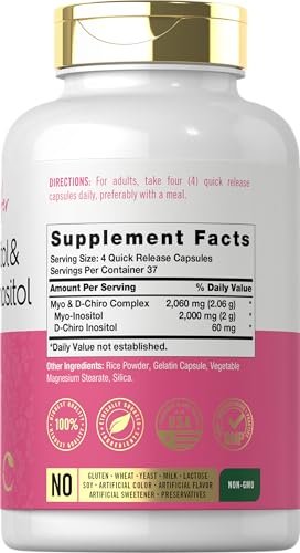 Carlyle Myo-Inositol & D-Chiro Inositol Komplex für Frauen | 2060 mg | 150 Kapseln | Non-GMO, Glutenfrei