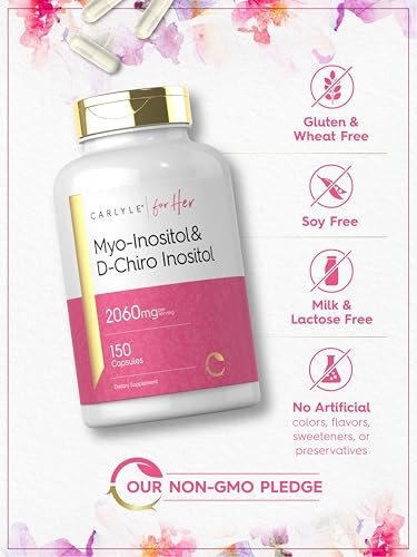 Carlyle Myo-Inositol & D-Chiro Inositol Komplex für Frauen | 2060 mg | 150 Kapseln | Non-GMO, Glutenfrei