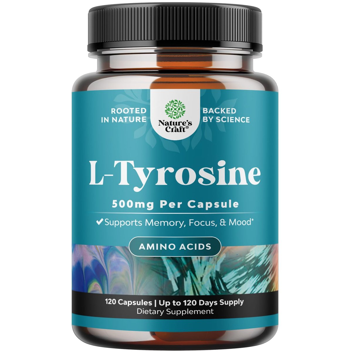 Free Form L-Tyrosin 500mg Kapseln – Hochdosiertes L-Tyrosin Supplement für mentale Energie und Fokus – Aminosäure Nootropikum zur Unterstützung von Stimmung, Konzentration und kognitiver Leistung