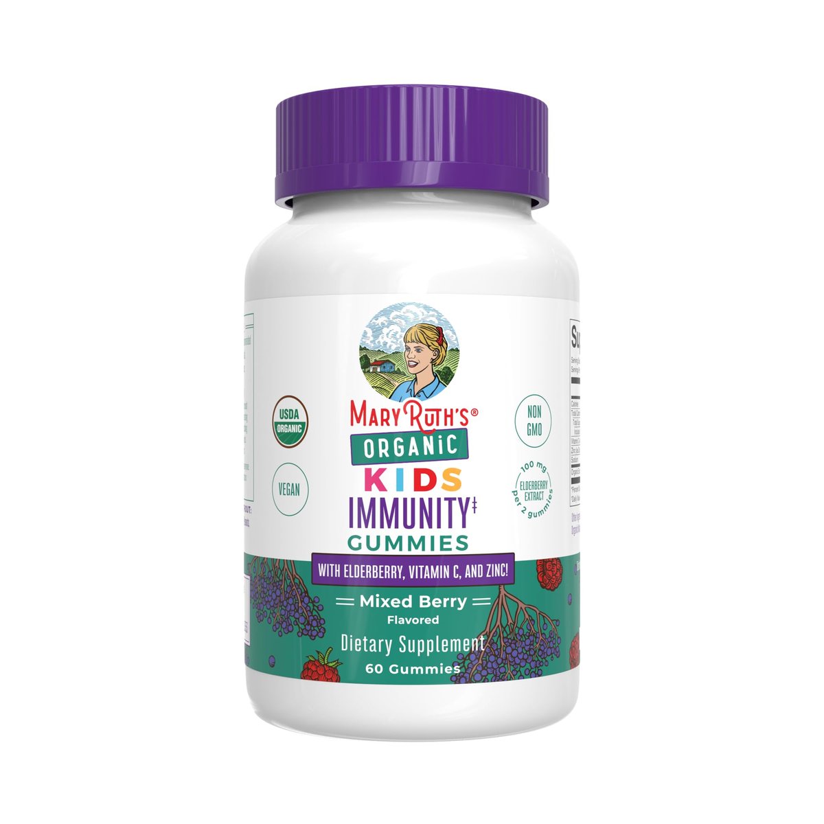 MaryRuth Organics Immun-Gummis für Kinder | USDA Bio | Vitamin C, Zink & Holunderbeeren | Immununterstützung ab 4 Jahren | Vegan | Ohne Gentechnik | Glutenfrei | 60 Stück
