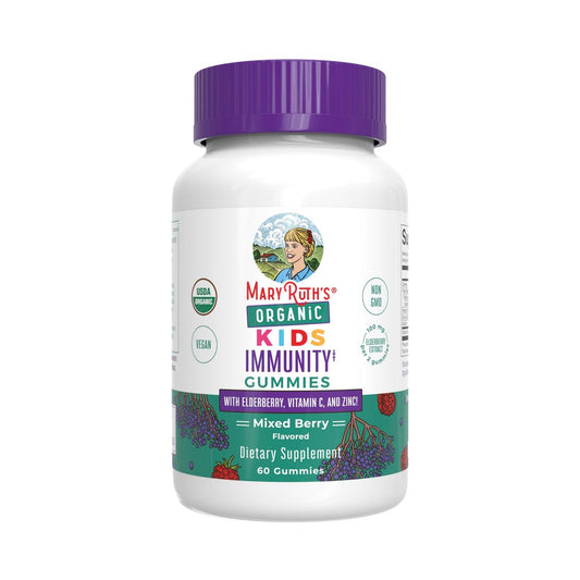 MaryRuth Organics Immun-Gummis für Kinder | USDA Bio | Vitamin C, Zink & Holunderbeeren | Immununterstützung ab 4 Jahren | Vegan | Ohne Gentechnik | Glutenfrei | 60 Stück