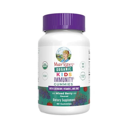 MaryRuth Organics Immun-Gummis für Kinder | USDA Bio | Vitamin C, Zink & Holunderbeeren | Immununterstützung ab 4 Jahren | Vegan | Ohne Gentechnik | Glutenfrei | 60 Stück