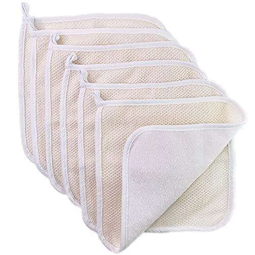 PPHAO BASIC Sanftes Mikrofaser-Waschtuch für Gesicht - 6er Pack Peeling-Waschlappen für Körper und Gesicht - Baumwoll-Reinigungstücher