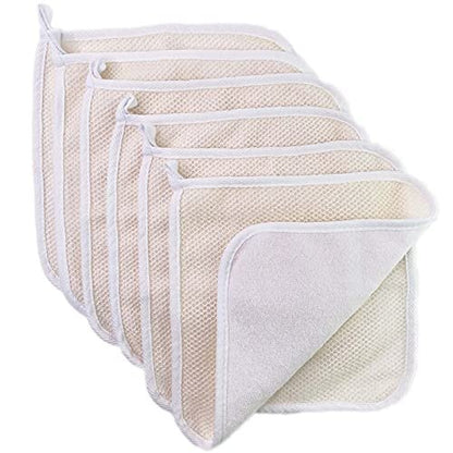 PPHAO BASIC Sanftes Mikrofaser-Waschtuch für Gesicht - 6er Pack Peeling-Waschlappen für Körper und Gesicht - Baumwoll-Reinigungstücher