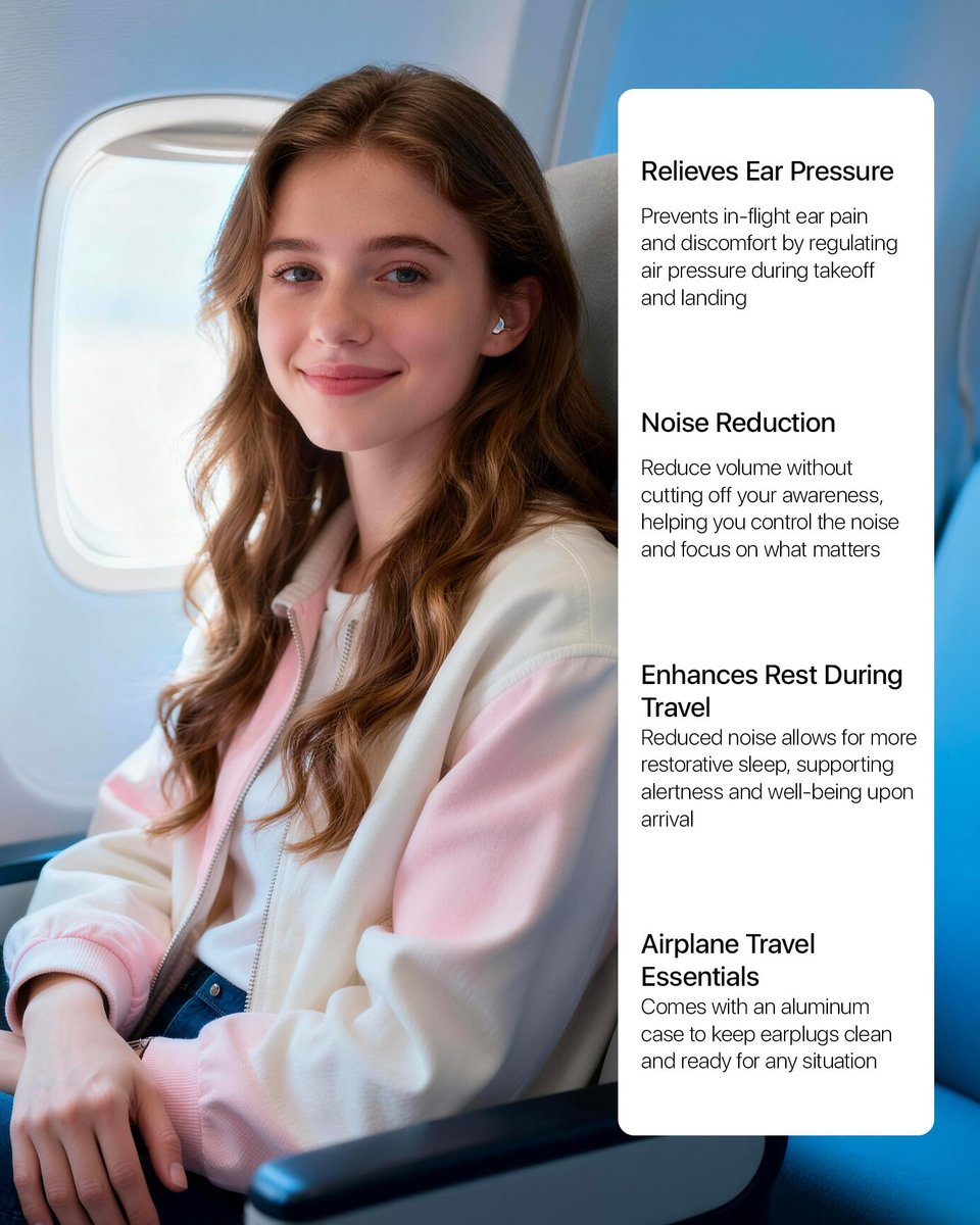 Softvox Flugzeug Ohrstöpsel Druckausgleich Ohrstöpsel 2 Paar, verhindert Ohrenschmerzen & reduziert Lärm 25dB - Flug Essentials, wiederverwendbare weiche Flugzeug Ohrstöpsel für Erwachsene/Kinder ab 12 Jahren, Reise Gehörschutz Air Plugs