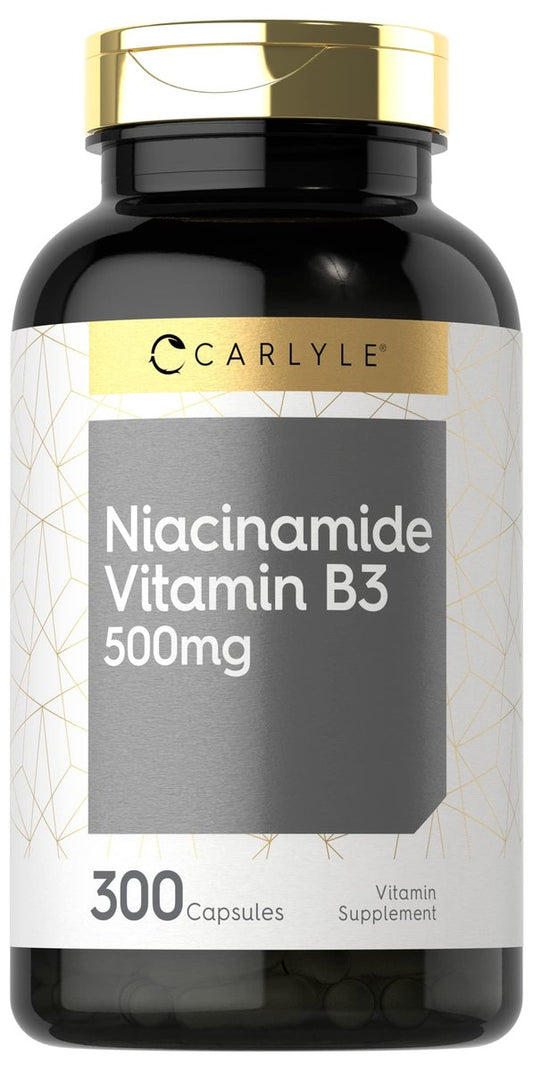 Carlyle Niacinamid 500 mg Kapseln | 300 Stück | Vitamin B3 | Nicht-GVO & glutenfrei