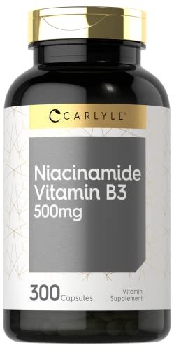 Carlyle Niacinamid 500 mg Kapseln | 300 Stück | Vitamin B3 | Nicht-GVO & glutenfrei
