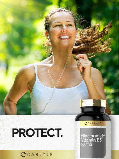 Carlyle Niacinamid 500 mg Kapseln | 300 Stück | Vitamin B3 | Nicht-GVO & glutenfrei