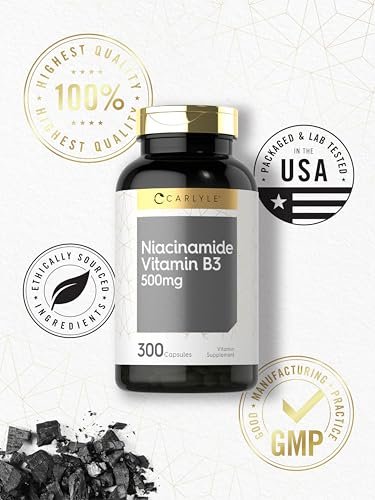 Carlyle Niacinamid 500 mg Kapseln | 300 Stück | Vitamin B3 | Nicht-GVO & glutenfrei