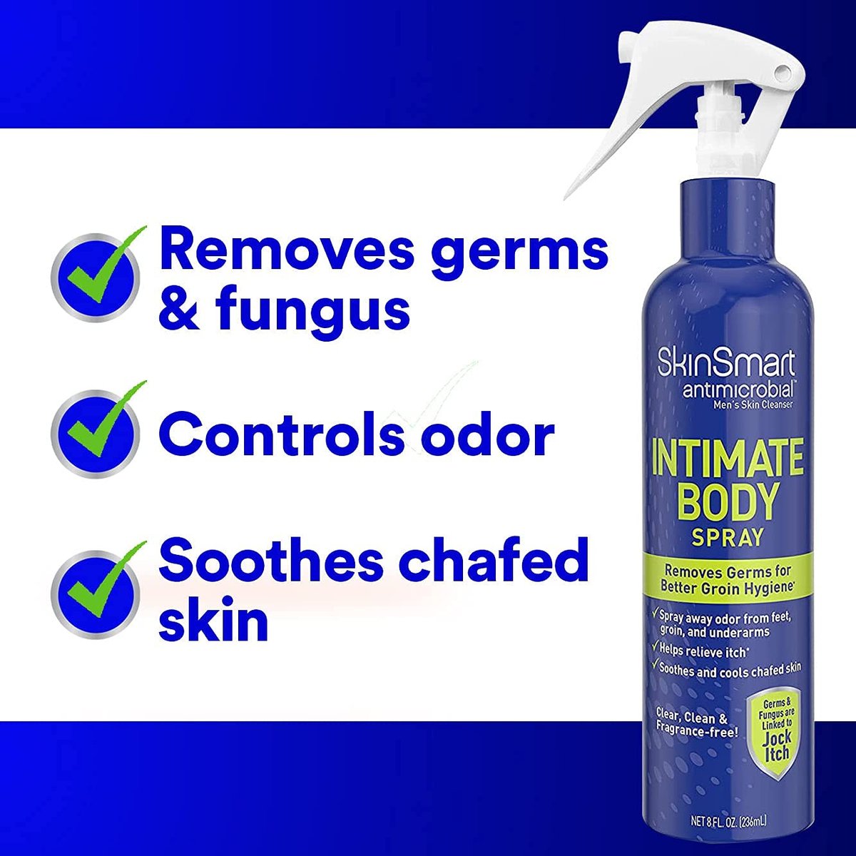 SkinSmart Antimicrobial Intimspray für Männer – Hypochlorous Shower in a Bottle, 8 oz – Beseitigt Bakterien, die Juckreiz und schlechte Gerüche verursachen