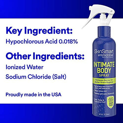 SkinSmart Antimicrobial Intimspray für Männer – Hypochlorous Shower in a Bottle, 8 oz – Beseitigt Bakterien, die Juckreiz und schlechte Gerüche verursachen