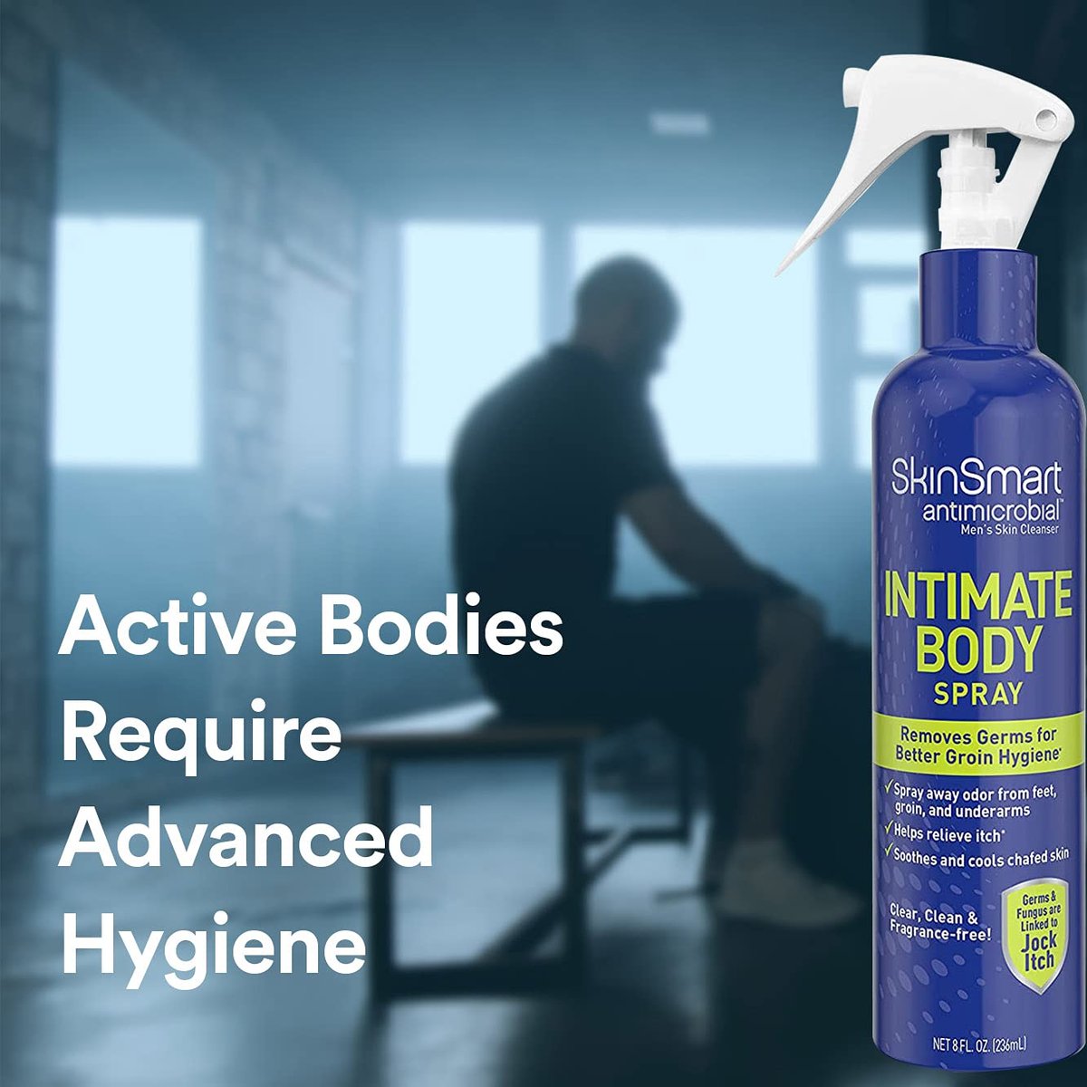 SkinSmart Antimicrobial Intimspray für Männer – Hypochlorous Shower in a Bottle, 8 oz – Beseitigt Bakterien, die Juckreiz und schlechte Gerüche verursachen