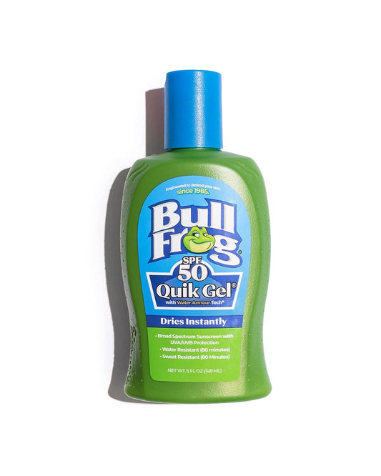 Bullfrog Quik Gel Sonnenschutz SPF 50 | Ohne Oxybenzon & Octinoxat | Breitspektrum Feuchtigkeitsspendender UVA/UVB-Schutz, 148 ml