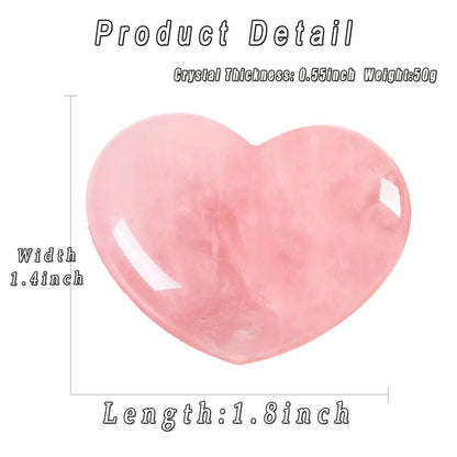 MAIBAOTA 45 mm Rosenquarz Kristall Herz Stein – Heilstein Geschenk für Mama und Frauen