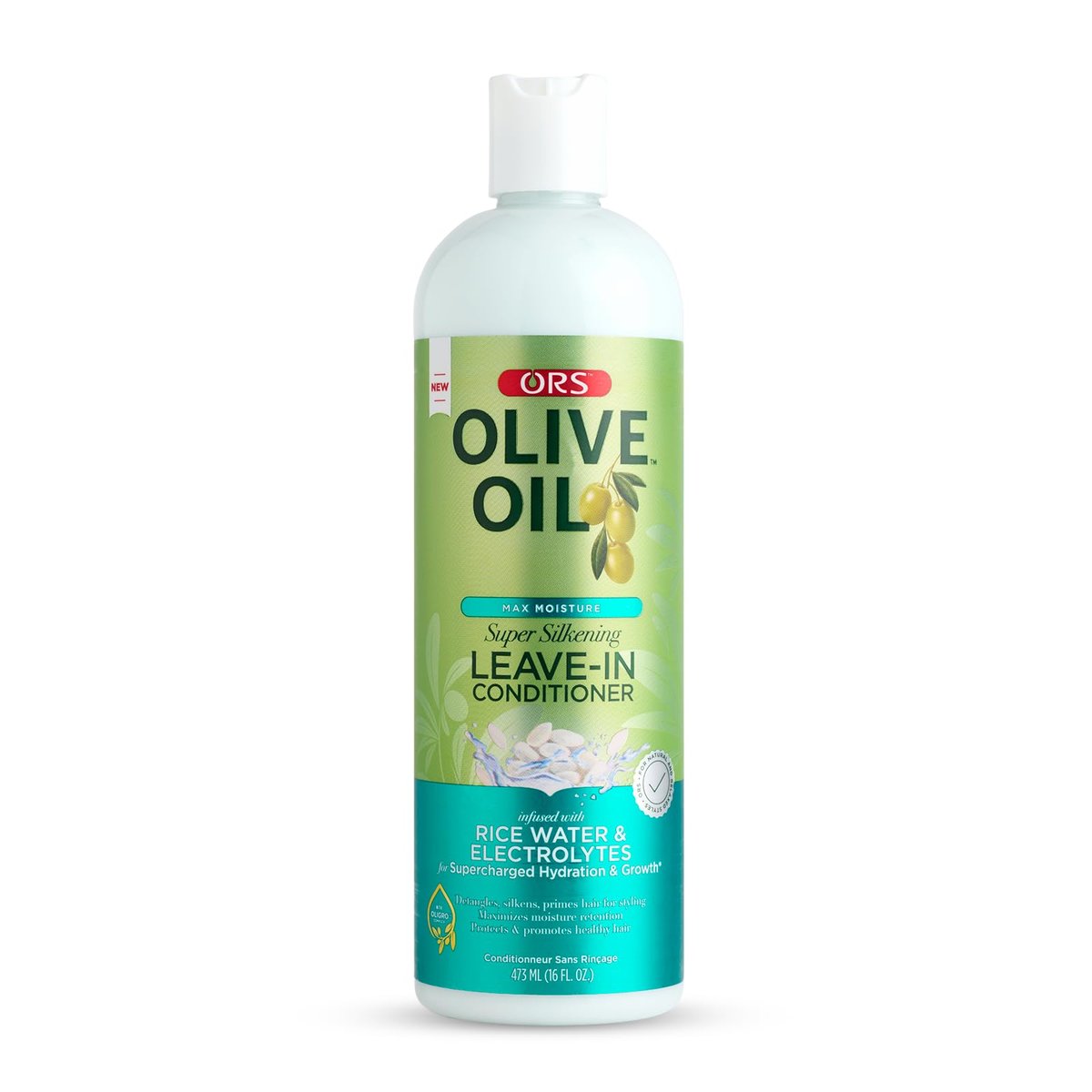 ORS Olive Oil Max Moisture Leave-In Conditioner mit Reiswasser und Elektrolyten für super Feuchtigkeit 473 ml