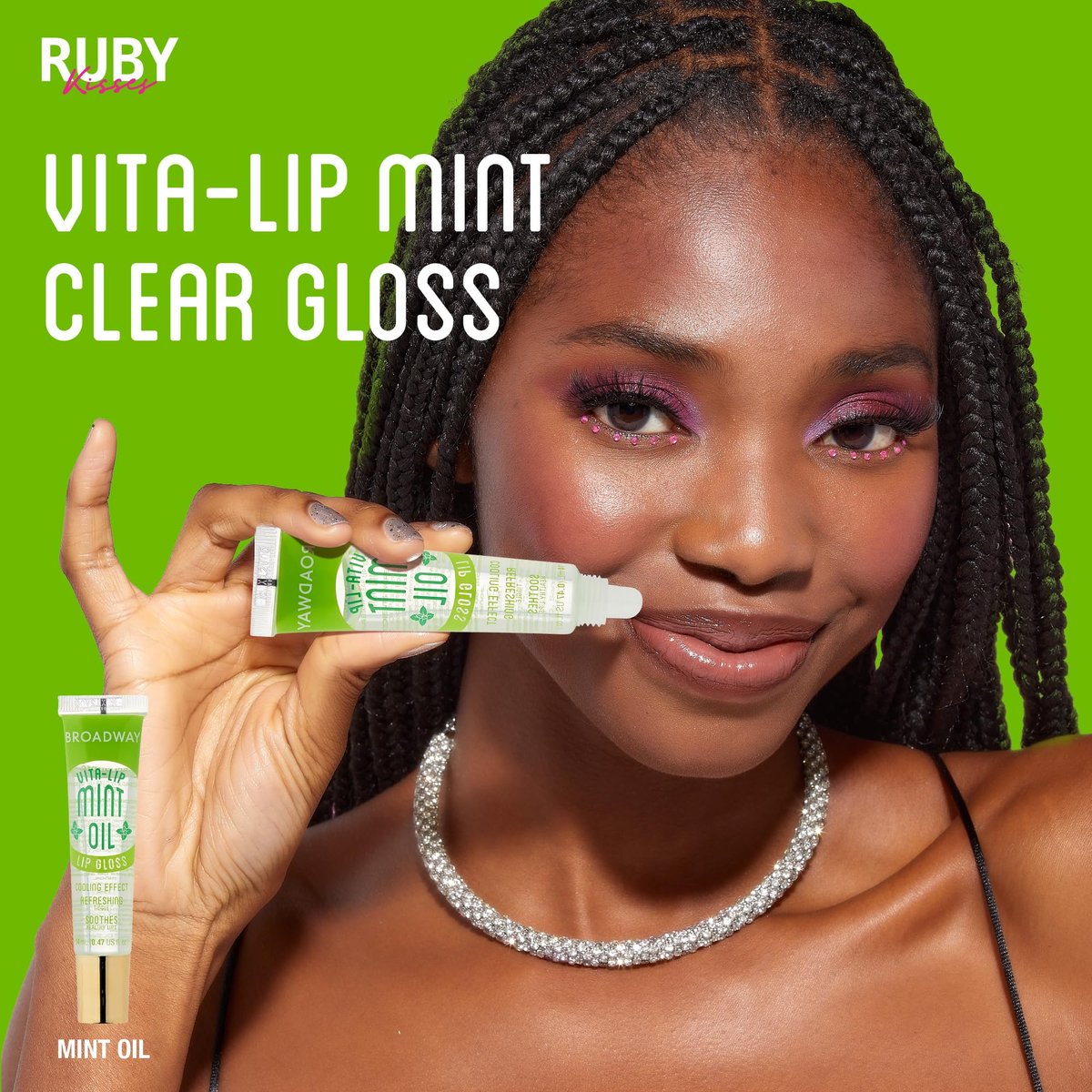 Ruby Kisses Broadway Vita-Lip Clear Lip Gloss (10er Pack) – Ultra-feuchtigkeitsspendender & pflegender Lippenglanz mit Vitaminen, hochglänzend & nicht klebend, in den Sorten Minze, Hagebutte, Kokosnuss, Mango, Argan, Honig, Shea
