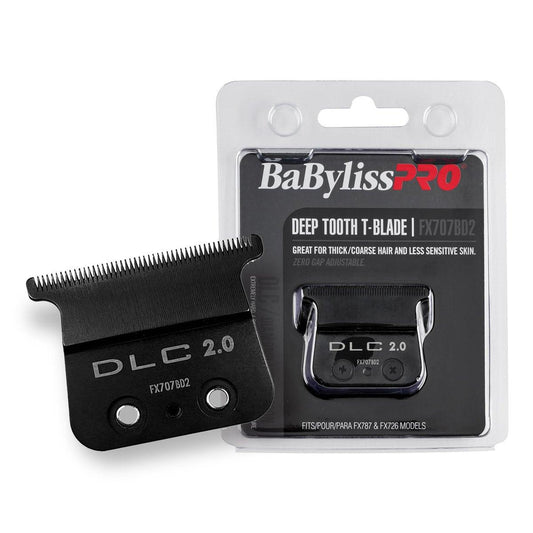 BaBylissPRO Barberology Deep Tooth DLC 2 Ersatzklinge für Konturen-Trimmer (FX707BD2), Schwarz