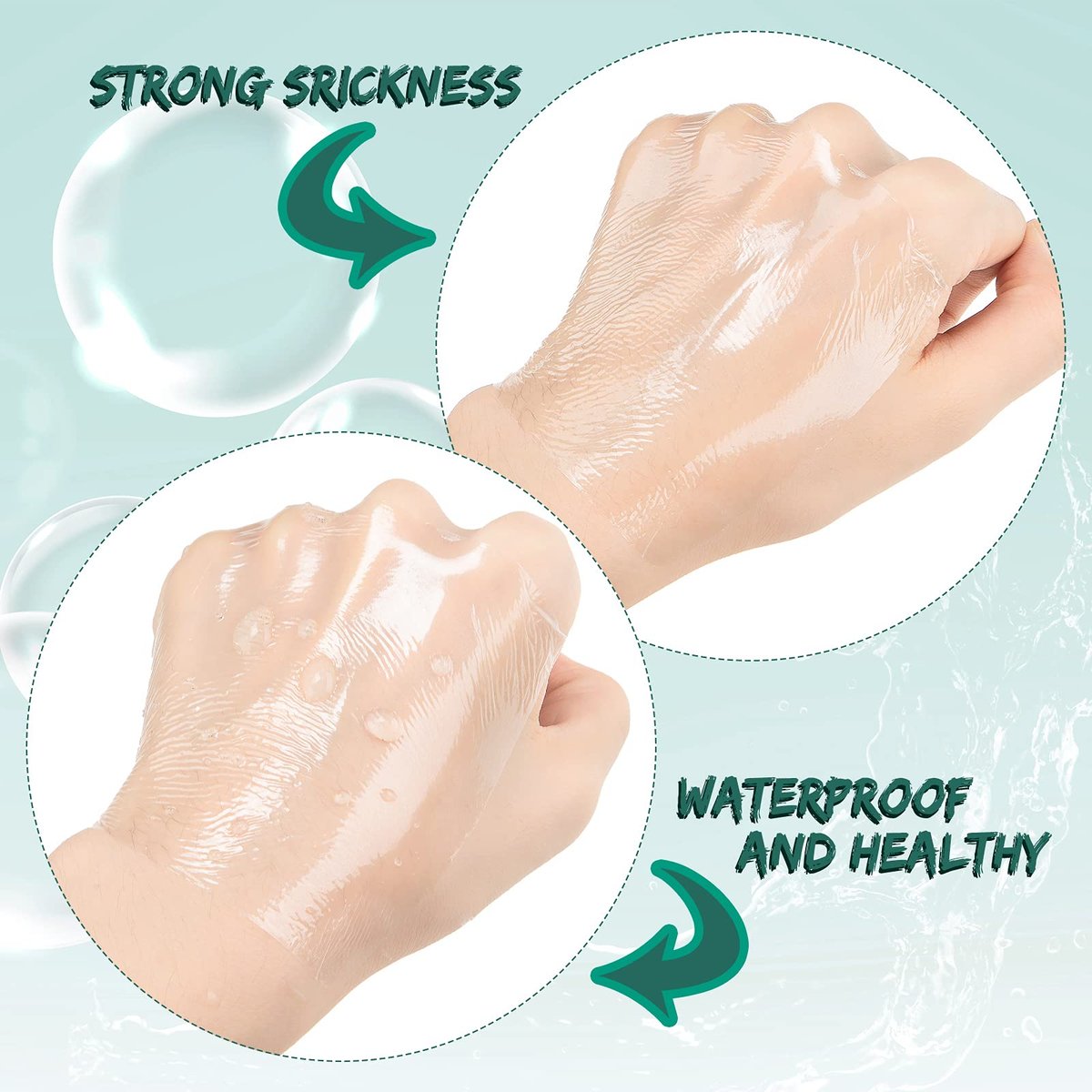BBTO 100 Stück Transparente dehnbare Klebeverbände, wasserdichte klare Pflaster, Schutzfolie für Dusche (3, 5, 6, 8 Zoll)