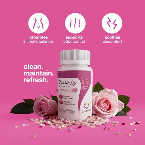 NutraBlast Borsäure-Zäpfchen – 100% rein, hergestellt in den USA – Intimgesundheit (30 Stück)