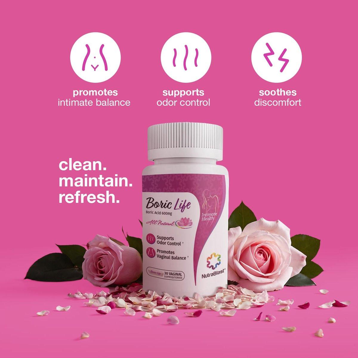 NutraBlast Borsäure-Zäpfchen – 100% rein, hergestellt in den USA – Intimgesundheit (14 Stück)