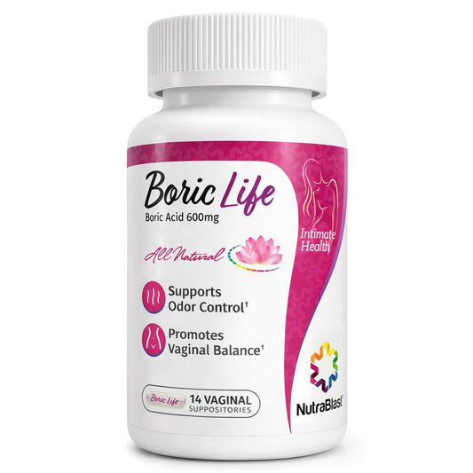 NutraBlast Borsäure-Zäpfchen – 100% rein, hergestellt in den USA – Intimgesundheit (14 Stück)