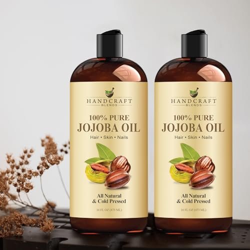Handcraft Blends Jojobaöl | 100% rein und natürlich | Ayurvedische Hautpflege | Premium Trägeröl | Gesicht | Haut | Haare | Massage | Kaltgepresst | Hexanfrei | 473 ml
