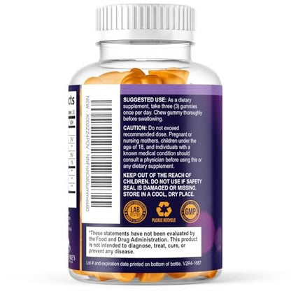 Omega 3 Fischöl Gummis - 3-fache Stärke, Herzgesundheit, hochabsorbierendes Omega 3 mit DHA & EPA, Gelenk- & Gehirnunterstützung für Erwachsene, leckerer Orangengeschmack - 60 Gummis