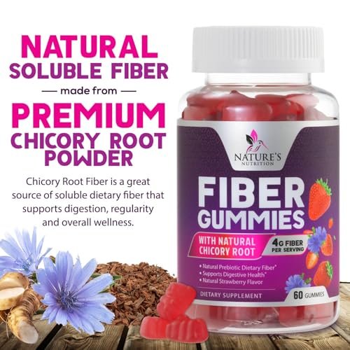 Ballaststoff-Gummibärchen für Erwachsene - 4g lösliche Ballaststoffe pro Portion - Pflanzliches Präbiotikum für Verdauungsgesundheit, Darmgesundheit & regelmäßige Verdauung - Vegan - Leckerer Beerengeschmack - 60 Stück