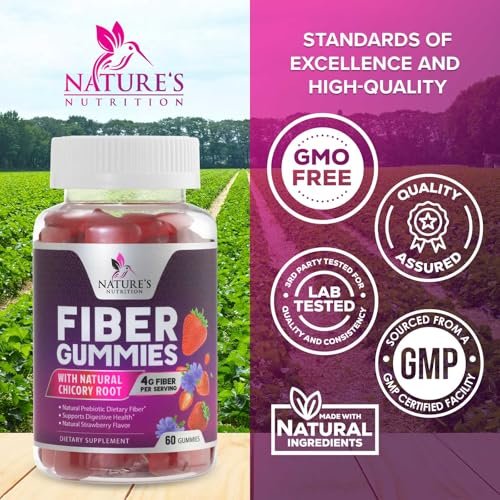 Ballaststoff-Gummibärchen für Erwachsene - 4g lösliche Ballaststoffe pro Portion - Pflanzliches Präbiotikum für Verdauungsgesundheit, Darmgesundheit & regelmäßige Verdauung - Vegan - Leckerer Beerengeschmack - 60 Stück