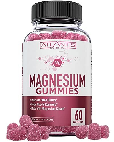Atlantis Nutrition Magnesium Citrate Gummies – Magnesium Gummis – 90mg Magnesium (aus 770mg Magnesiumcitrat) | Unterstützt Muskelerholung, lindert Krämpfe, fördert Ruhe & besseren Schlaf | 60 Gummis