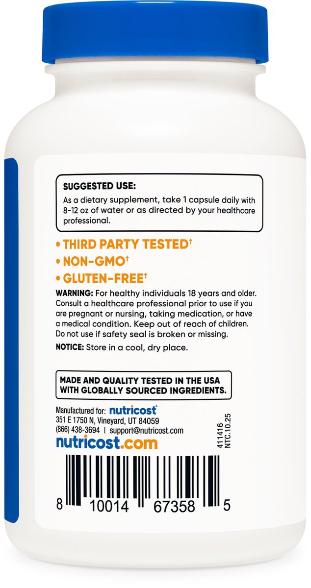 Nutricost Kiefernrindenextrakt – 180 Kapseln, 180 Portionen pro Flasche
