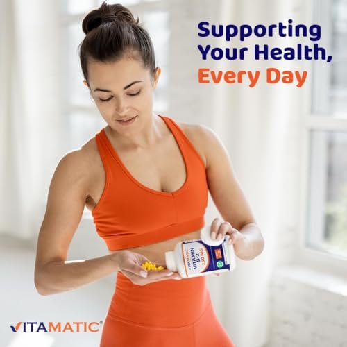Vitamatic Vitamin B2 (Riboflavin) 250 mg – 200 Kapseln zur Unterstützung der Zellenergie und der Bildung roter Blutkörperchen