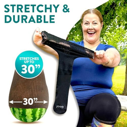 Gooi Extra Weite Socken für geschwollene Füße, weiche Dehnung bis 30 Zoll, Senioren, Diabetiker, Männer Frauen 10-13 13-15, nicht einschnürend, lockere Passform, Ödeme, Lymphödem, Neuropathie, bariatrisch, Gipsverband, über der Wade, Plus Size