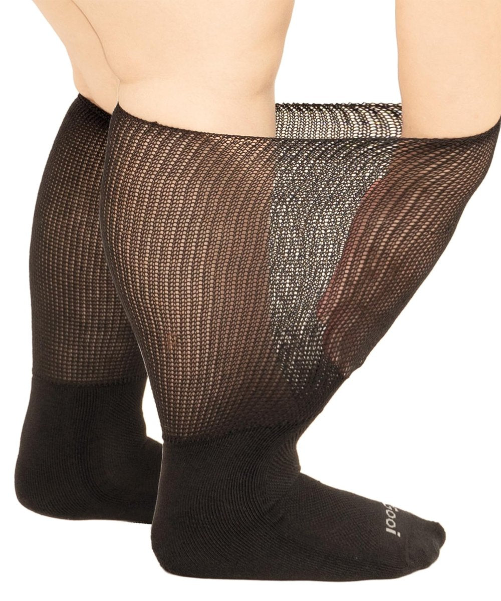 Gooi Extra Weite Socken für geschwollene Füße, weiche Dehnung bis 30 Zoll, Senioren, Diabetiker, Männer Frauen 10-13 13-15, nicht einschnürend, lockere Passform, Ödeme, Lymphödem, Neuropathie, bariatrisch, Gipsverband, über der Wade, Plus Size