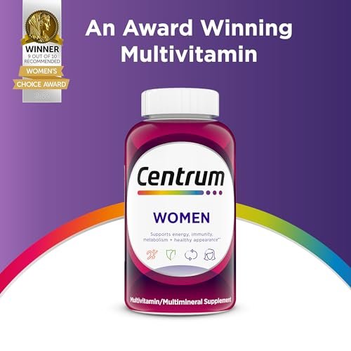 Centrum Multivitamin für Frauen – Multivitamin-/Mineralstoffpräparat mit Eisen, Vitamin D3, B-Vitaminen und Antioxidantien Vitamin C und E, glutenfrei, ohne Gentechnik – 65 Tabletten