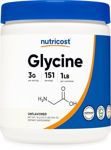 Nutricost Glycin-Pulver 1lb – Nicht-GVO, glutenfrei, reines Aminosäurepulver