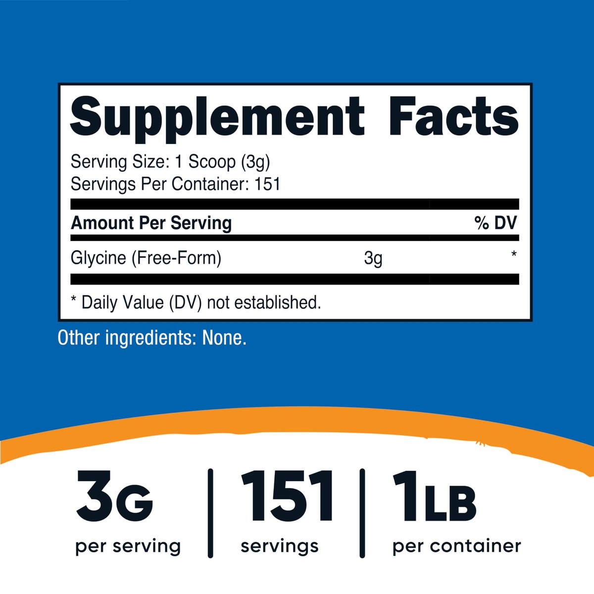 Nutricost Glycin-Pulver 1lb – Nicht-GVO, glutenfrei, reines Aminosäurepulver