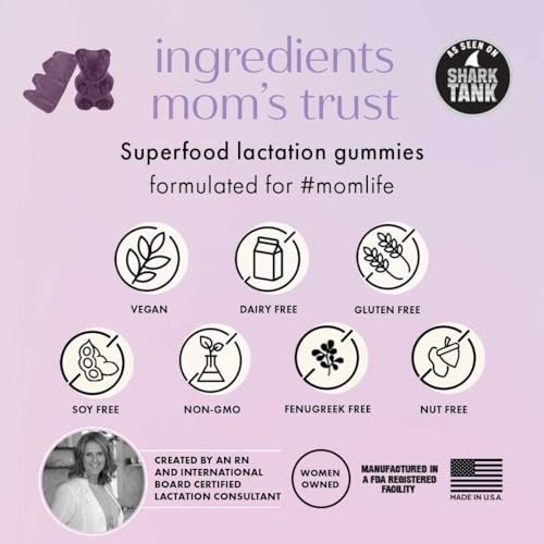 Boobie Bears Stillzeit-Gummibärchen | Unterstützt Milchproduktion, Immunsystem & Haarwachstum | Nahrungsergänzung für stillende Mütter mit Zink und Holunderbeere, 60 Stück