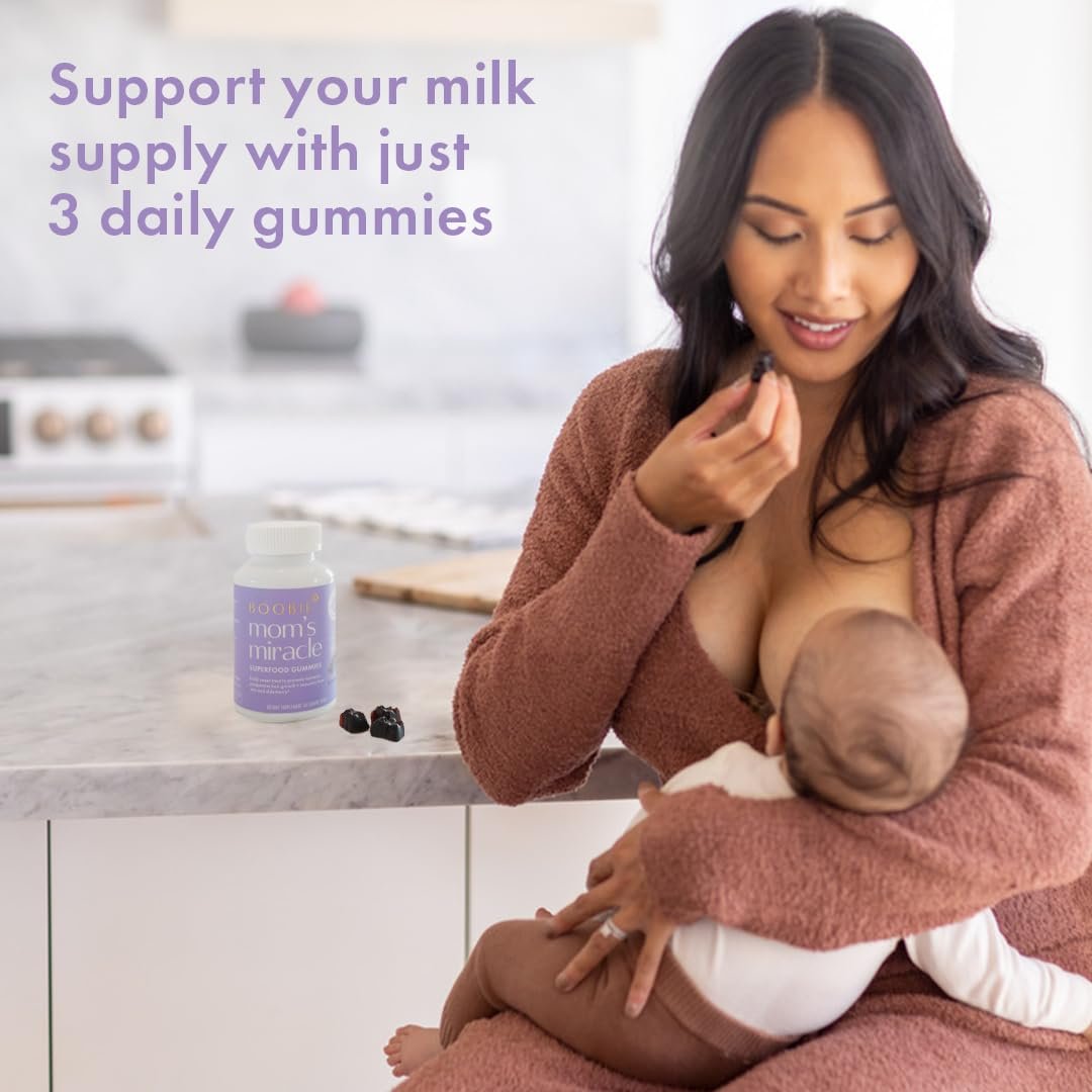 Boobie Bears Stillzeit-Gummibärchen | Unterstützt Milchproduktion, Immunsystem & Haarwachstum | Nahrungsergänzung für stillende Mütter mit Zink und Holunderbeere, 60 Stück