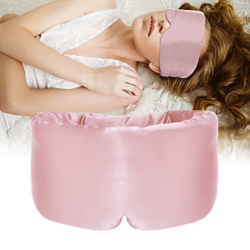 ATreebag Seidenschlafmaske für Damen und Herren, Maulbeerseide Augenmaske mit verstellbarem Band, Lichtdichte Schlafmaske für Reisen, Yoga, Nickerchen, Große Größe, Helles Pflaumenblau