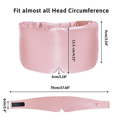 ATreebag Seidenschlafmaske für Damen und Herren, Maulbeerseide Augenmaske mit verstellbarem Band, Lichtdichte Schlafmaske für Reisen, Yoga, Nickerchen, Große Größe, Helles Pflaumenblau