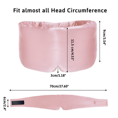 ATreebag Seidenschlafmaske für Damen und Herren, Maulbeerseide Augenmaske mit verstellbarem Band, Lichtdichte Schlafmaske für Reisen, Yoga, Nickerchen, Große Größe, Helles Pflaumenblau