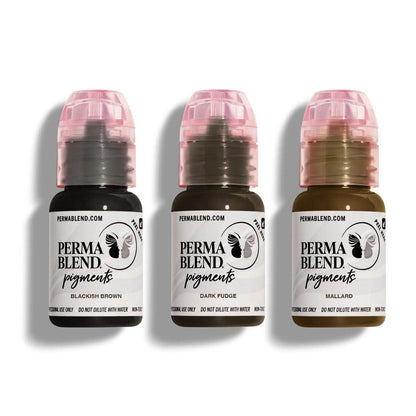 Perma Blend Cool Eyebrow Mini Set – Vegane PMU-Tattoo-Farbe für Brauen & Eyeliner – Kühle Pigmente für Microblading und Permanent Make-up