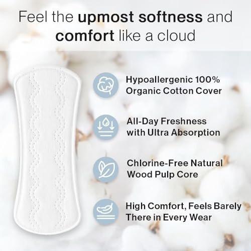 SANDIS Premium 100 % Bio Slipeinlagen - Chemiefreie Baumwoll-Binde, hautfreundlich, ultra dünn, für den täglichen Bedarf, 36 Stück