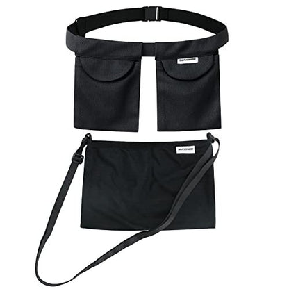 SUCONBE Verstellbarer Drainagebeutel-Halter nach Brust-OP – Drainage-Pouch mit Duschbeutel für Brustverkleinerung, Brustvergrößerung, postoperative Erholung (Schwarz, Zwei Taschen)