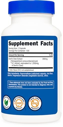 Nutricost Teufelskralle Extrakt 120 Kapseln – 120 Portionen pro Flasche, Vegetarisch, GVO-frei & Glutenfrei