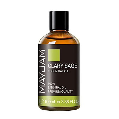 MAYJAM Clary Salbei Ätherisches Öl mit Glaspipette - Reines Clary Salbei Öl für Diffuser und Aromatherapie - 100 ml