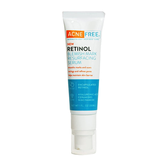 AcneFree Retinol Blemish Mark Resurfacing Serum mit Hyaluronsäure und Niacinamid – Reduziert das Erscheinungsbild von Aknenarben und Rötungen, 30 ml
